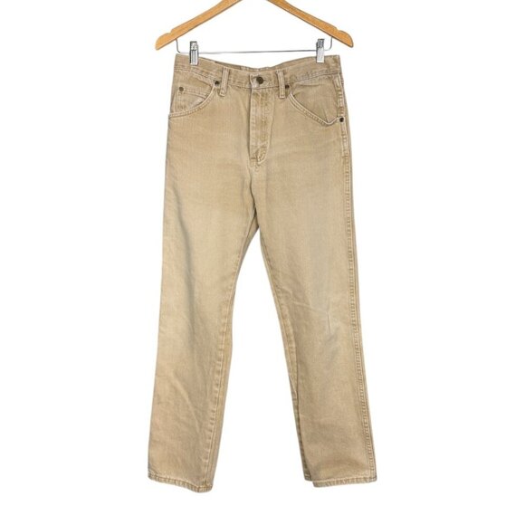 Wrangler Beige Jeans 30x30 Straight Fit Denim Pants Classic Five Pocket Co - Picture 1 of 7